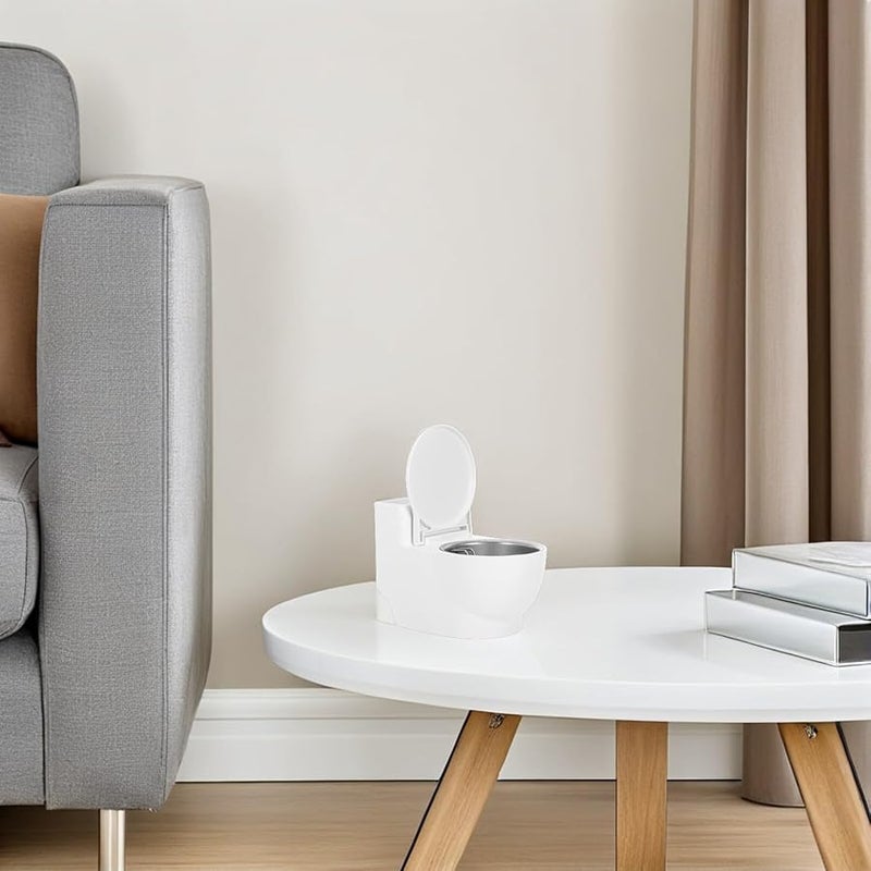 Wall Mounted Toilet Shaped Ashtray With Lid PP Stainless Steel Bathroom Ash Holder For Indoor Smoking - Image 5